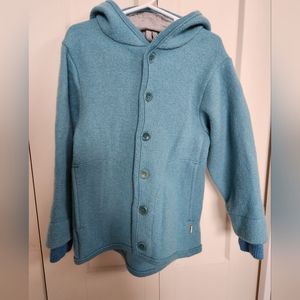 Disana Boiled Wool Coat in Lagoon